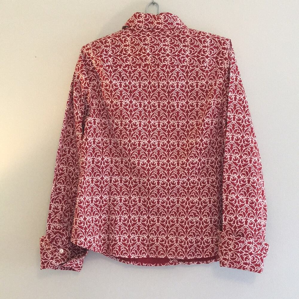 Talbots Red Print Button Up Shirt - image 2